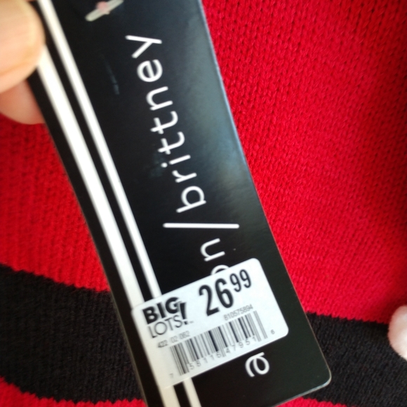 Allison Brittney 2pc Santa Knit Dress with Hat Faux Feathers Pom Poms Size Small - Picture 9 of 16